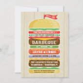 Invitation Hamburger empilé rustique Couples Douche BBQ (Devant)