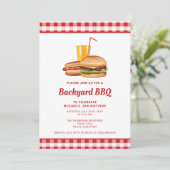 Invitation Hamburger Et Chaud Jardin BBQ Fête D'Anniversaire (Debout devant)