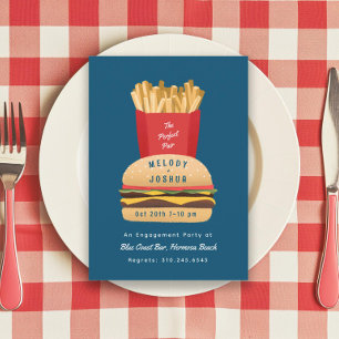 Invitation Hamburger et Fries Parfait Pair Couple’s Douche
