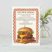 Invitation Hamburger Party | Fun Burger Célébration (Debout devant)