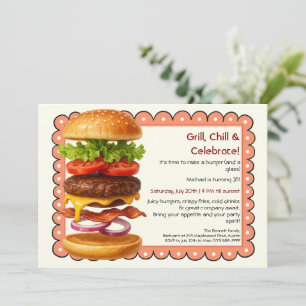 Invitation Hamburger Party Fun Burger Célébration