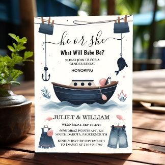 Invitation Hameçon Bait Amusant Bois Poisson Pêche Sexe Révél