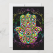 Invitation Hamsa Fatma Main Psychedelic Art (Devant)