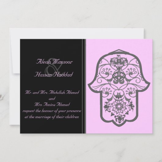 Invitation Hamsa fleuri (Original) (Mariage) (Devant)