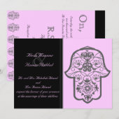 Invitation Hamsa fleuri (Original) (Mariage) (Devant / Derrière)