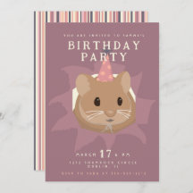 Hamster d'anniversaire mignon dans les tons muets