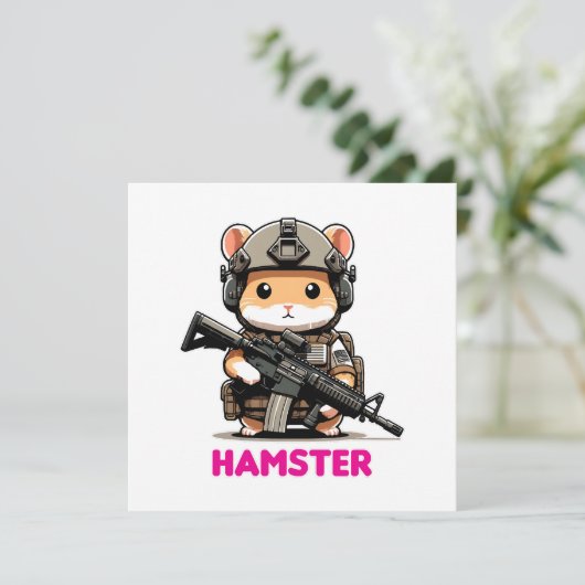 Invitation Hamster tactique (Debout devant)