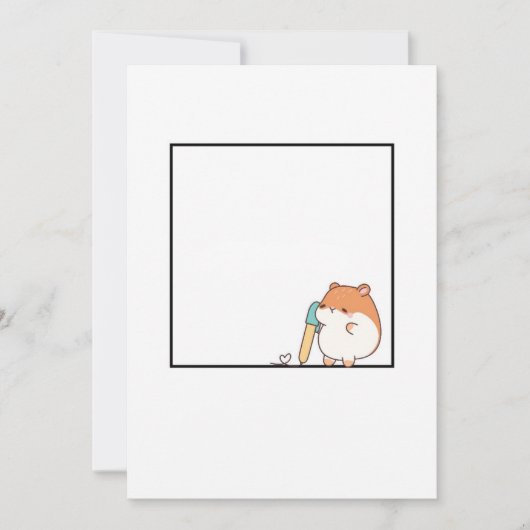 Invitation Hamster, thème de hamster mignon (Devant)