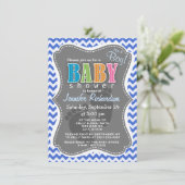 Invitation Han Blue Chevron Stripes (Debout devant)