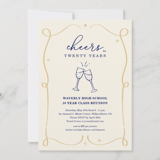 Invitation Hand Drake Cheers N'Importe Quelle Année Classe Ré (Devant)