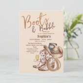 Invitation Hand Draw Boots and Bubbly Bridal Shower (Debout devant)