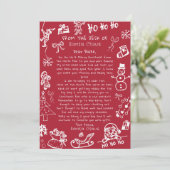 Invitation Hand Draw Doodle Christmas letter from Santa (Debout devant)