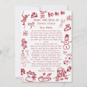 Invitation Hand Draw Doodle letter from Santa (Devant)