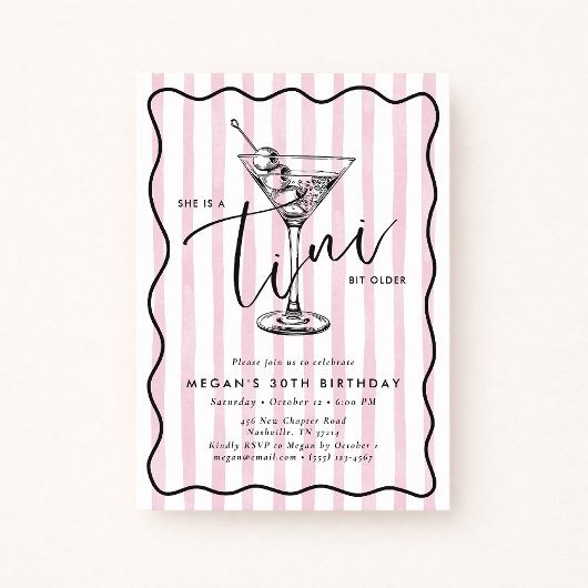 Invitation Hand Drawn A Tini Bit Older 30’s Birthday Party