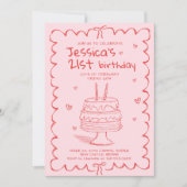 Invitation Hand Drawn Adult Scribble Birthday  (Devant)