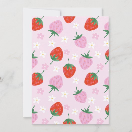 Invitation Hand-Drawn Aesthetic Strawberry Seamless Pattern  (Devant)