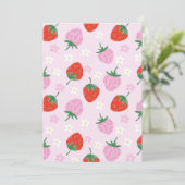 Invitation Hand-Drawn Aesthetic Strawberry Seamless Pattern  (Debout devant)