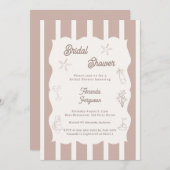 Invitation Hand drawn beach ivory taupe Bridal Shower (Devant / Derrière)