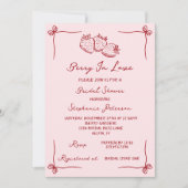 Invitation Hand Drawn Berry In Love Bridal Shower QR Code (Devant)
