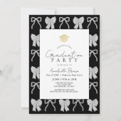 Invitation Hand-drawn Black Bows Photo Graduation Party (Dos)