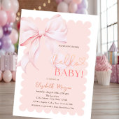 Invitation Hand Drawn Bow Elegant Frame Pink Stripes