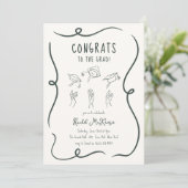 Invitation Hand-drawn Cap Throw Graduation Party (Debout devant)