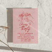 Invitation Hand Drawn Cheers To Thirty 30th Photo Birthday