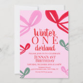 Invitation Hand Drawn Christmas Bows Multicolor Birthday (Devant)