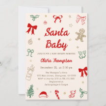 Hand Drawn Christmas Santa Baby Shower 