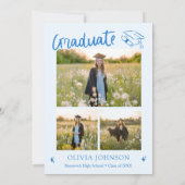 Invitation Hand Drawn Class of 2026 Blue Graduation Party (Dos)