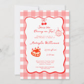 Invitation Hand-Drawn Coquette Cherry on Top Baby Shower (Devant)