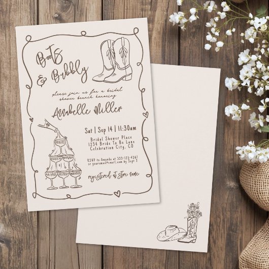 Invitation Hand Drawn Country Bridal Shower
