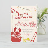 Invitation Hand Drawn Doodle crawfish boil Birthday party inv (Debout devant)