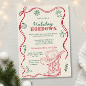 Invitation Hand Drawn Doodle Western Holiday Hoedown Party