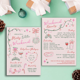 Invitation Hand-Drawn Doodles Merry Bachelorette Weekend