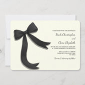 Invitation Hand drawn Elegant Black Bow - Modern Minimalist (Devant)