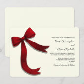 Invitation Hand drawn Elegant Red Bow - Modern Minimalist (Devant / Derrière)