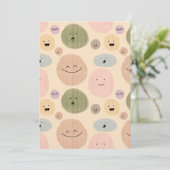 Invitation Hand-drawn Facial Expressions Seamless Pattern (Debout devant)