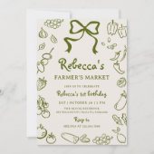 Invitation Hand Drawn Farmers Market Birthday Party (Devant)