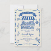 Invitation Hand Drawn Fresh Off the Market Bridal Shower (Devant)