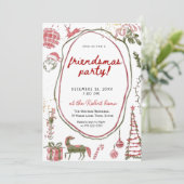 Invitation Hand drawn Friendsmas Whimsical Doodle Christmas (Debout devant)