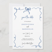 Invitation Hand Drawn Fun French Photo de Save the Date (Dos)