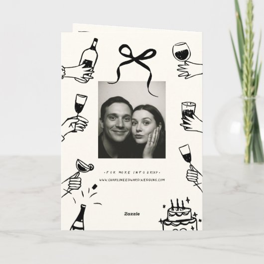 Invitation Hand Drawn Funky Drawing Handwritting Wedding  (Dos)