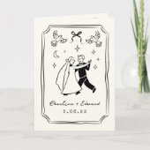 Invitation Hand Drawn Funky Drawing Handwritting Wedding  (Devant)