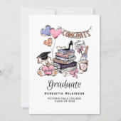 Invitation Hand Drawn Graduate Books Graduate Celebration (Devant)