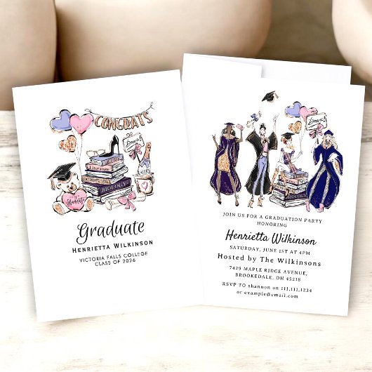 Invitation Hand Drawn Graduate class of 2026 Celebration