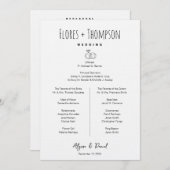 Invitation Hand drawn Icons  wedding Timeline bridal party  (Devant / Derrière)