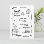 Invitation Hand Drawn Illustrated New Years Eve Party In (Debout devant)