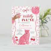 Invitation Hand Drawn Illustration Pink Bachelorette Weekend  (Debout devant)