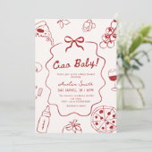 Invitation Hand Drawn Italian Ciao Baby Shower (Debout devant)